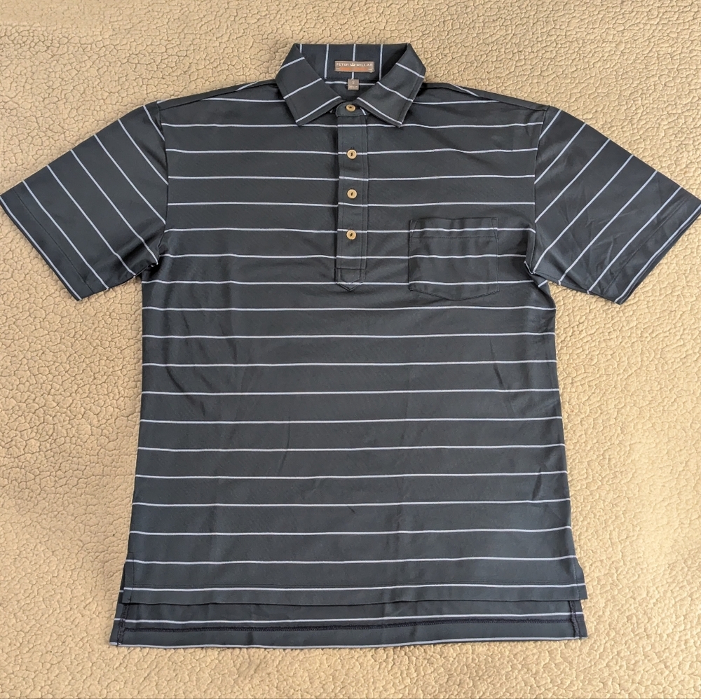 Peter Millar Charcoal Striped Polo Shirt